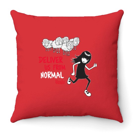Emily The Strange Deliver Us From Normal Throw Pillows