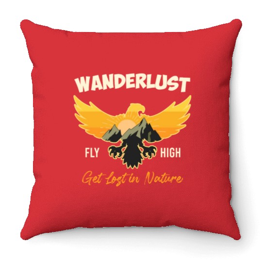Wanderlust Mountaineer Hiking Mountain love Throw Pillows