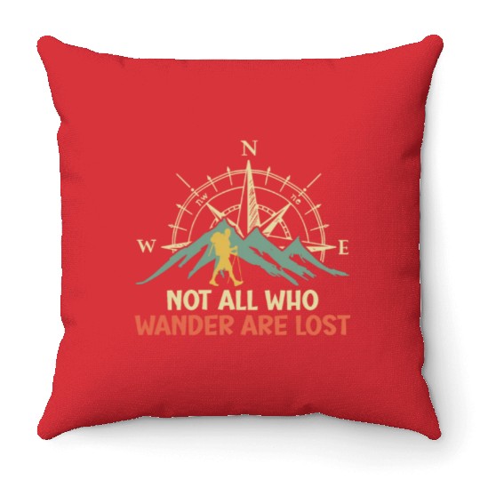 Hiker funny Wanderlust Mountaineer Hiking Throw Pillows