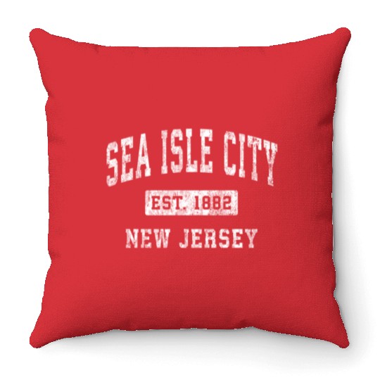 Sea Isle City New Jersey Nj Established Sports Throw Pillows