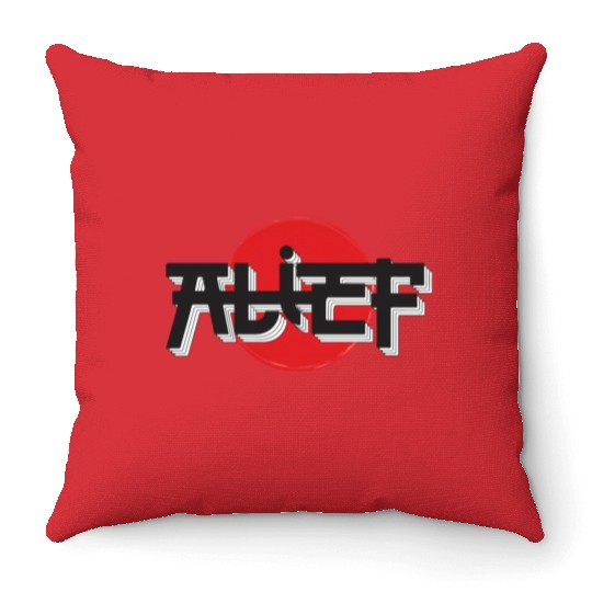 Alief Texas Japanese Hiragana Style W A T Houston Throw Pillows