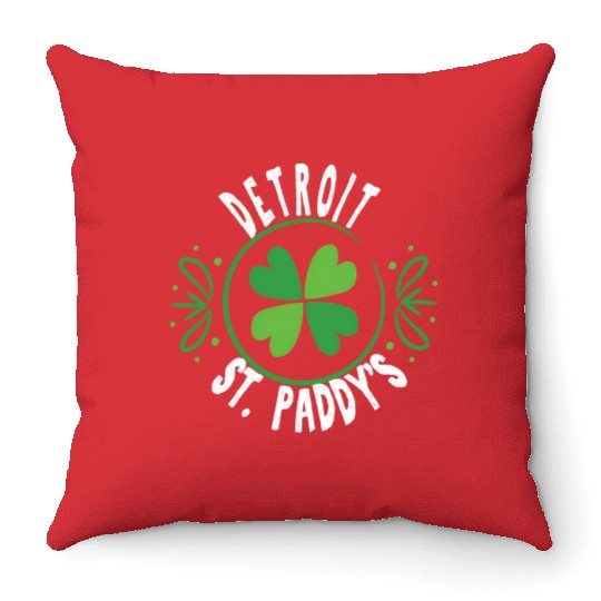 Detroit St PatricDay St Paddys 313 Area Code Throw Pillows