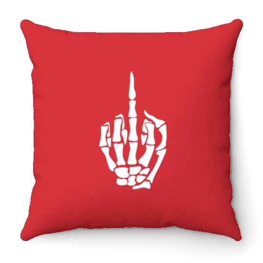 eleton Middle Finger Throw Pillows