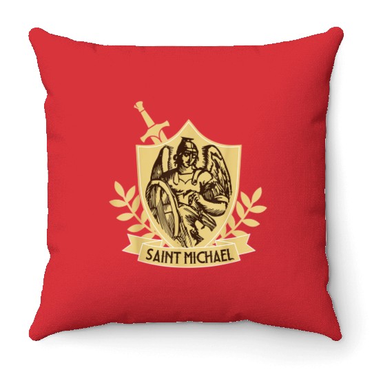 Saint Michael Patron Saint of Police Officers Throw Pillows