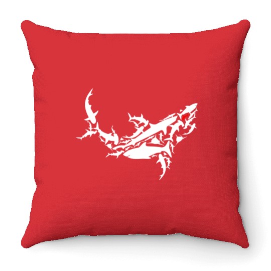Great White Shark - Ocean Shark Throw Pillows