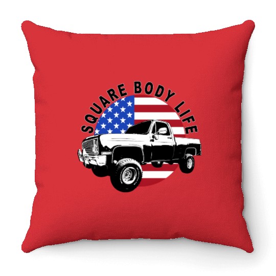 Squarebody Truck 4X4 Square Body Throw Pillows