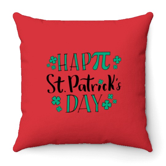 Pi Math Teacher Happy St PatricDay Throw Pillows