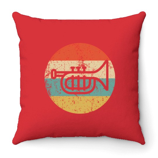 Trumpet Style Music Throw Pillows