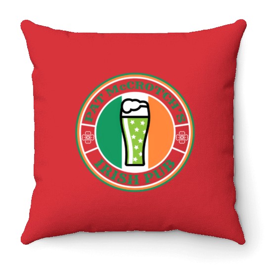 Pat Mccrotch'S Irish Pub Green Beer St Patric Day Throw Pillows