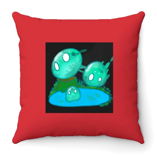 Swamp Slime Throw Pillows