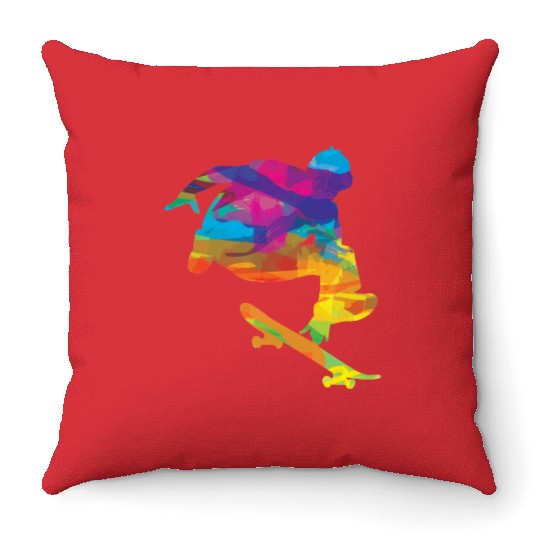 Psychedelic Skateboard Throw Pillows