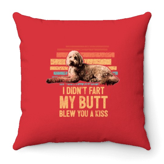 Blew You A Kiss Funny Goldendoodle Dog Mom Doodle Throw Pillows