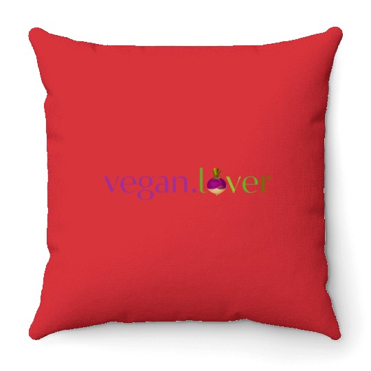 Vegan lover turnip Throw Pillows