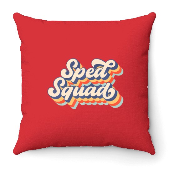 Vintage Sped Squad Special Ed Teacher Back To Scho Throw Pillows