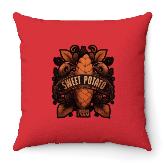 Sweet Potato is My Spirit Vegetable Throw Pillows
