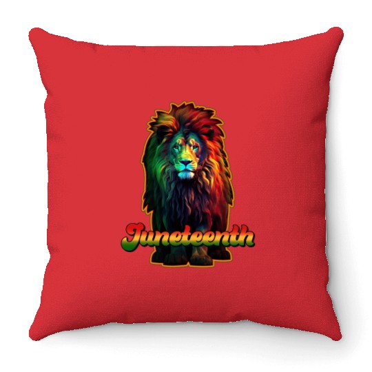 Juneteenth Lion Throw Pillows