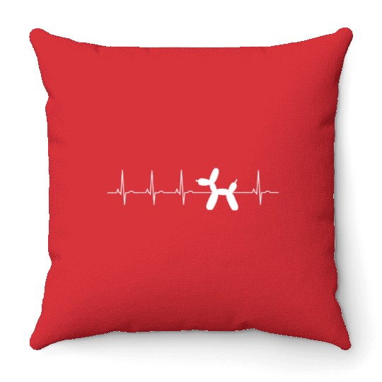 Balloon Twister Ekg Hebeat Throw Pillows