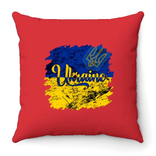 Ukraine Ukrainian Flag I Stand With Ukraine Pride Throw Pillows