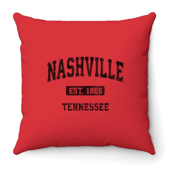 Nashville Tennessee Tn Athletic Sports Throw Pillows