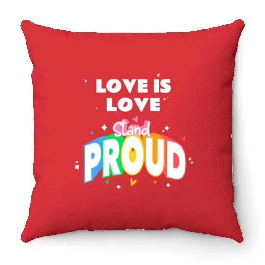Love is Love Gay Pride Month Transgender Rainbow Throw Pillows