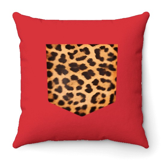 Leopard Print Pocket Falls For Throw Pillows