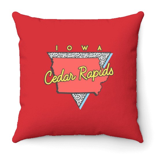 Cedar Rapids Iowa Triangle Ia City Throw Pillows