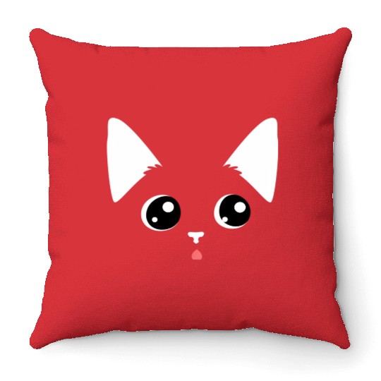 Sweet Kitten Face Cat Mom Cat Dad Throw Pillows