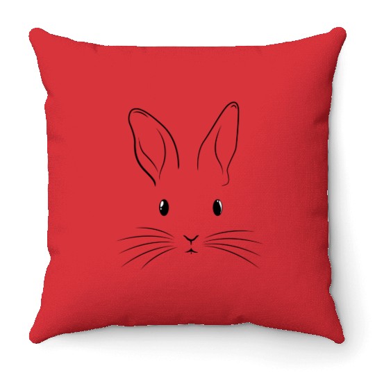 Easter Bunny Rabbit Face Throw Pillows