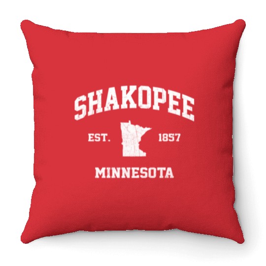 Shakopee Minnesota Mn State Athletic Style Throw Pillows