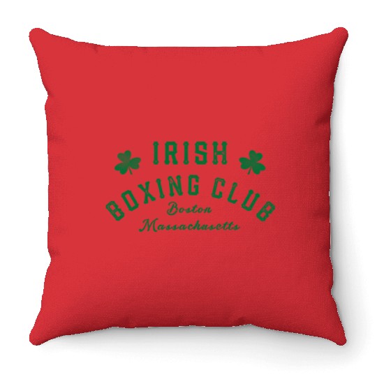 Irish Bong Club Boston Massachusetts Shamrock Throw Pillows