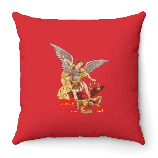 St Michael The Archangel Throw Pillows