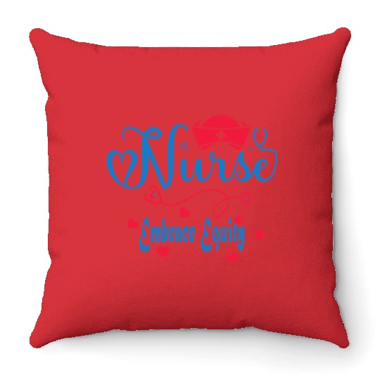 Embrace Equity Nurses For USA Registered Nurse Day Throw Pillows