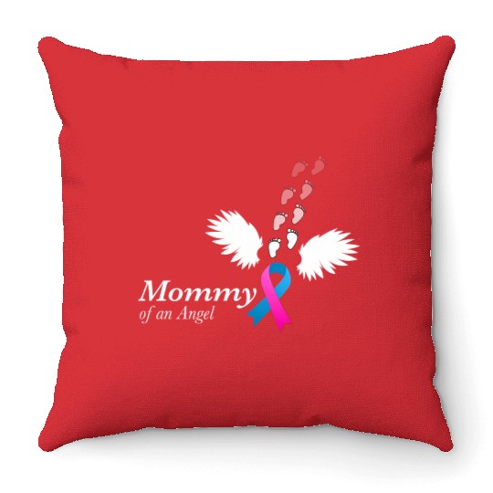 Angel Mommy Miscarriage Awareness Infant Mother Throw Pillows