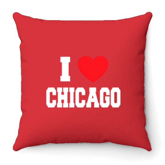 I Love Chicago Throw Pillows