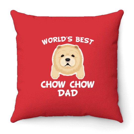 World s Best Chow Chow Dad Throw Pillows