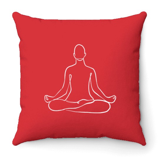 Yoga Teacher Namaste One Line Meditation Buddhism Throw Pillows