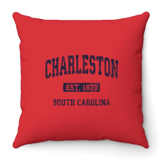 Charleston South Carolina Sc Athletic Sports Throw Pillows