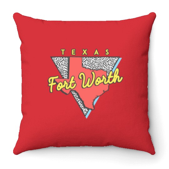 Fort Worth Texas Triangle Tx City Throw Pillows