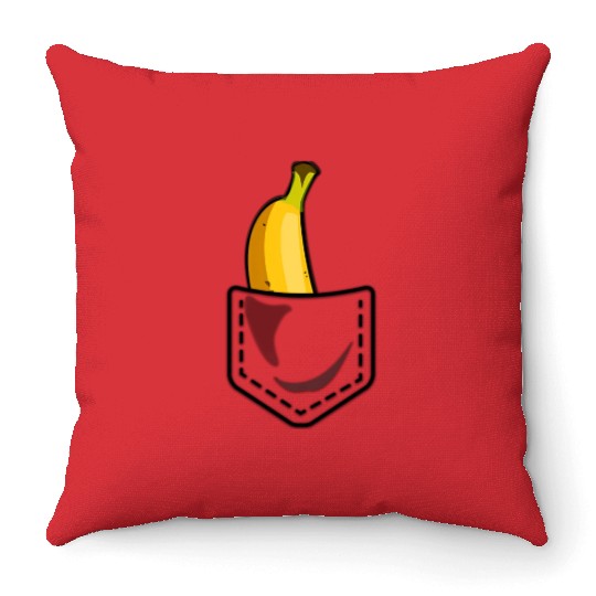 Banana Pocket Summer Great Vegan Throw Pillows