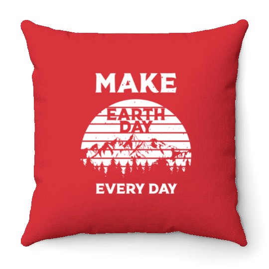 Earth Day Everyday Green Earth Throw Pillows