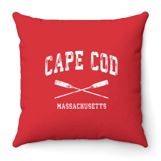 Cape Cod Massachusetts Nautical Crossed Oars Throw Pillows