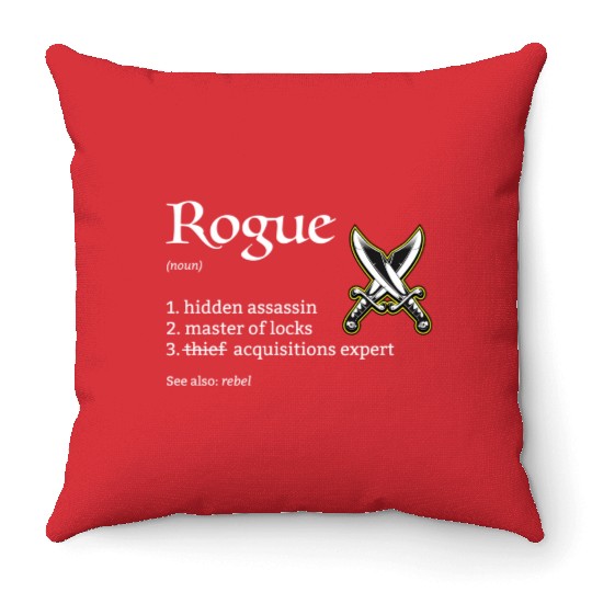 Rogue Class Definition Dungeons And Rpg Dragons Throw Pillows