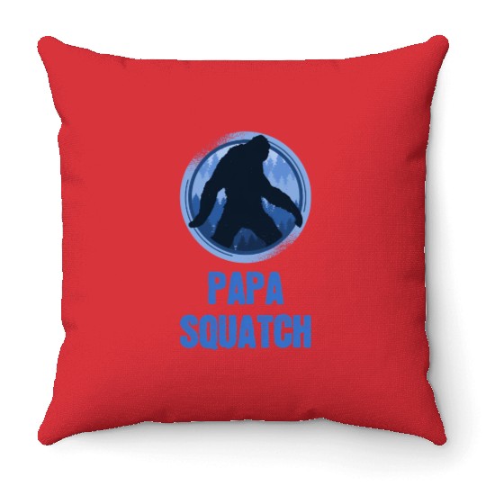 Sasquatch Walking Papa Squatch Throw Pillows