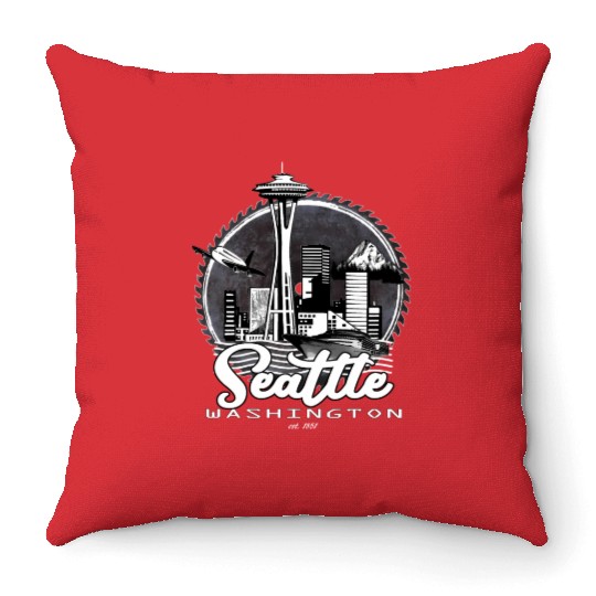 Seattle Pacific Northwest Emerald City Throw Pillows