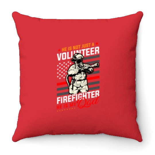 Proud Firefighter In A Fire Brigade Or Proud Throw Pillows