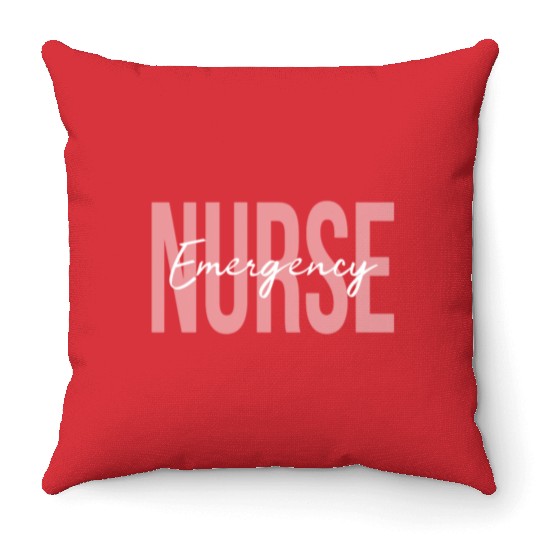 Er Nurse Emergency Room Nurse Registered Nurse Throw Pillows