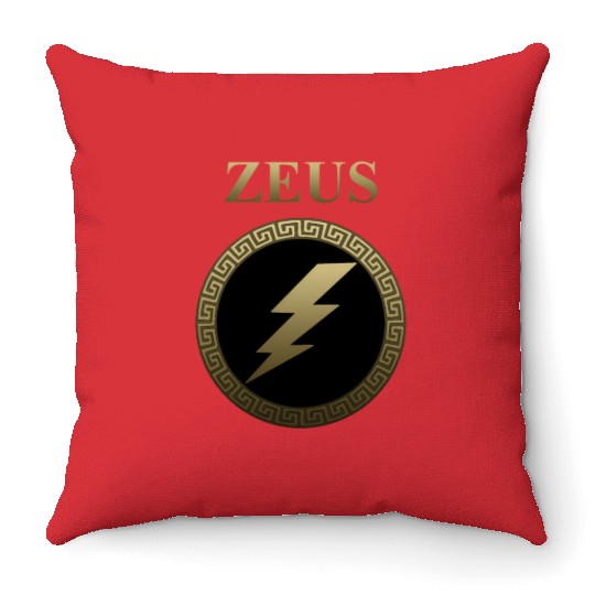 Zeus Ancient Greek God Thunderbolt Throw Pillows