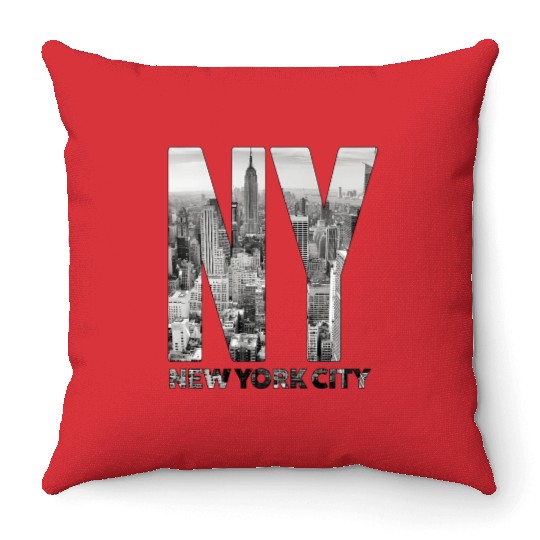 New York City yline Nyc Manhattan Throw Pillows