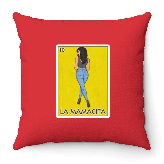 La Mamacita Hot Latina Card Mexican La Mamacita Throw Pillows