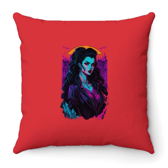 Vampire Girl Throw Pillows